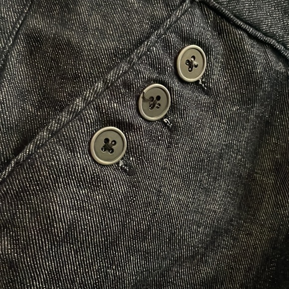Linen pants with denim look slight flare. Side Zipper/hook closure. No stretch - Picture 12 of 12
